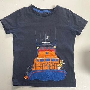 Mini Boden Fishing Ferry Boat Applique T-Shirt Dog 5/6